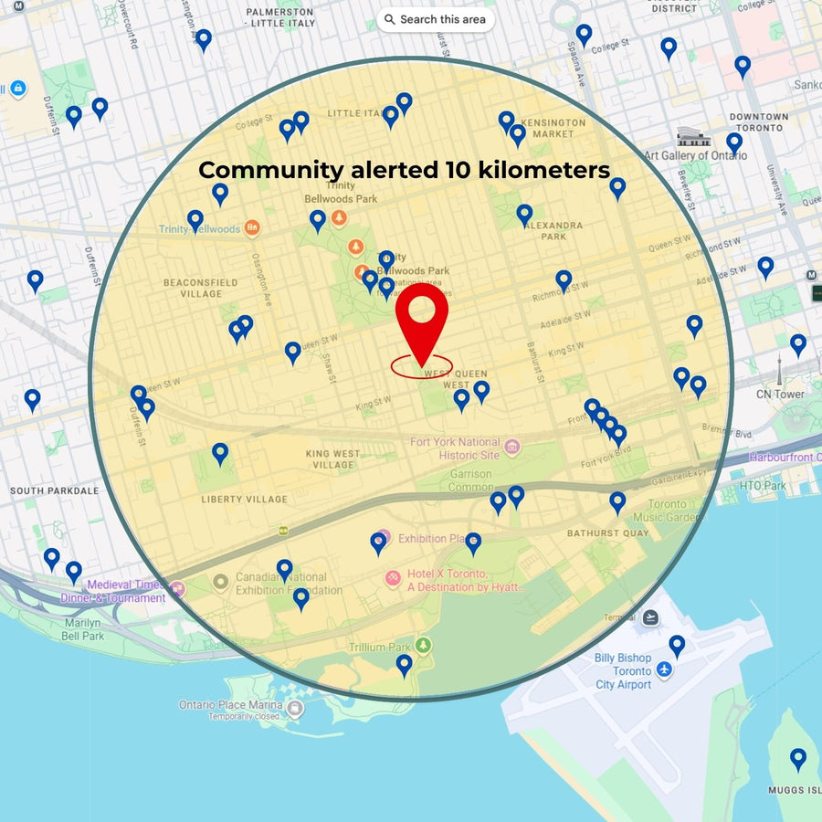 Lumzi community alert on phone