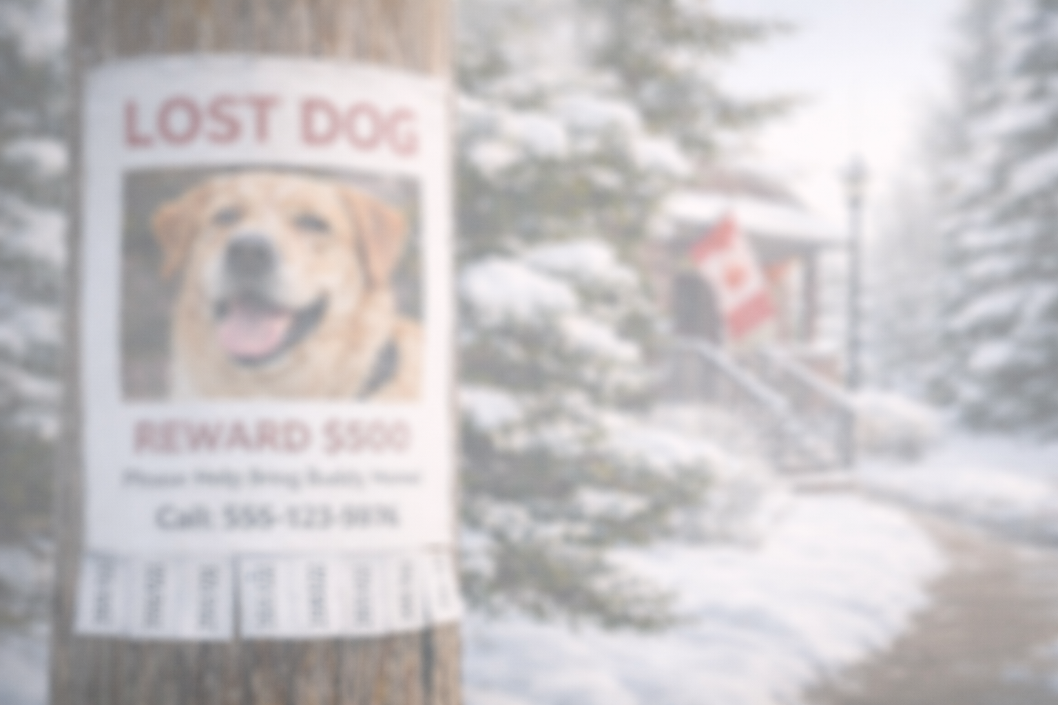 Lost pet poster scene