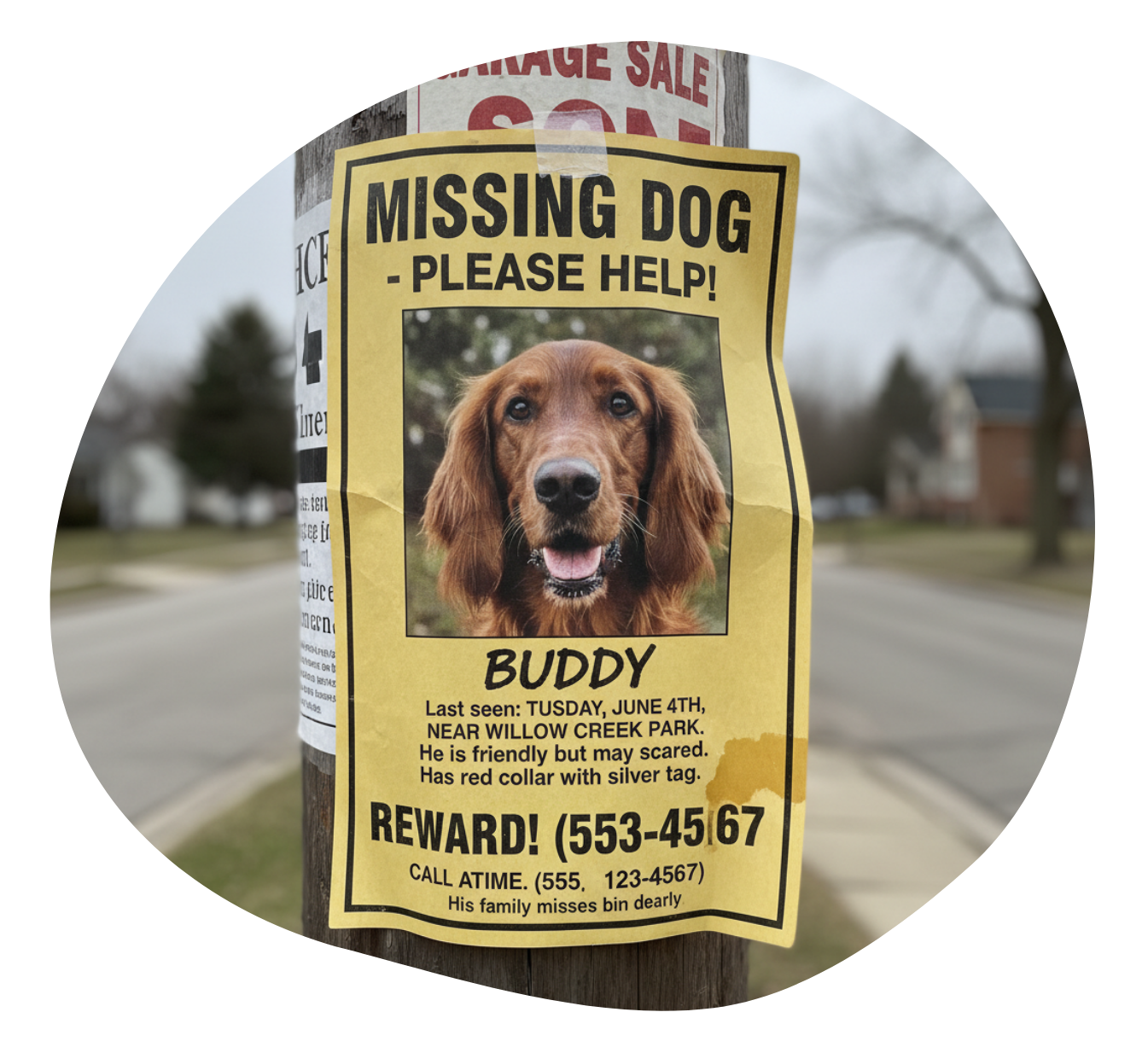 Missing pet poster